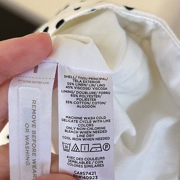 NWT Loft Linen Blend Polka Dot A-Line Skirt - Picture 10 of 16